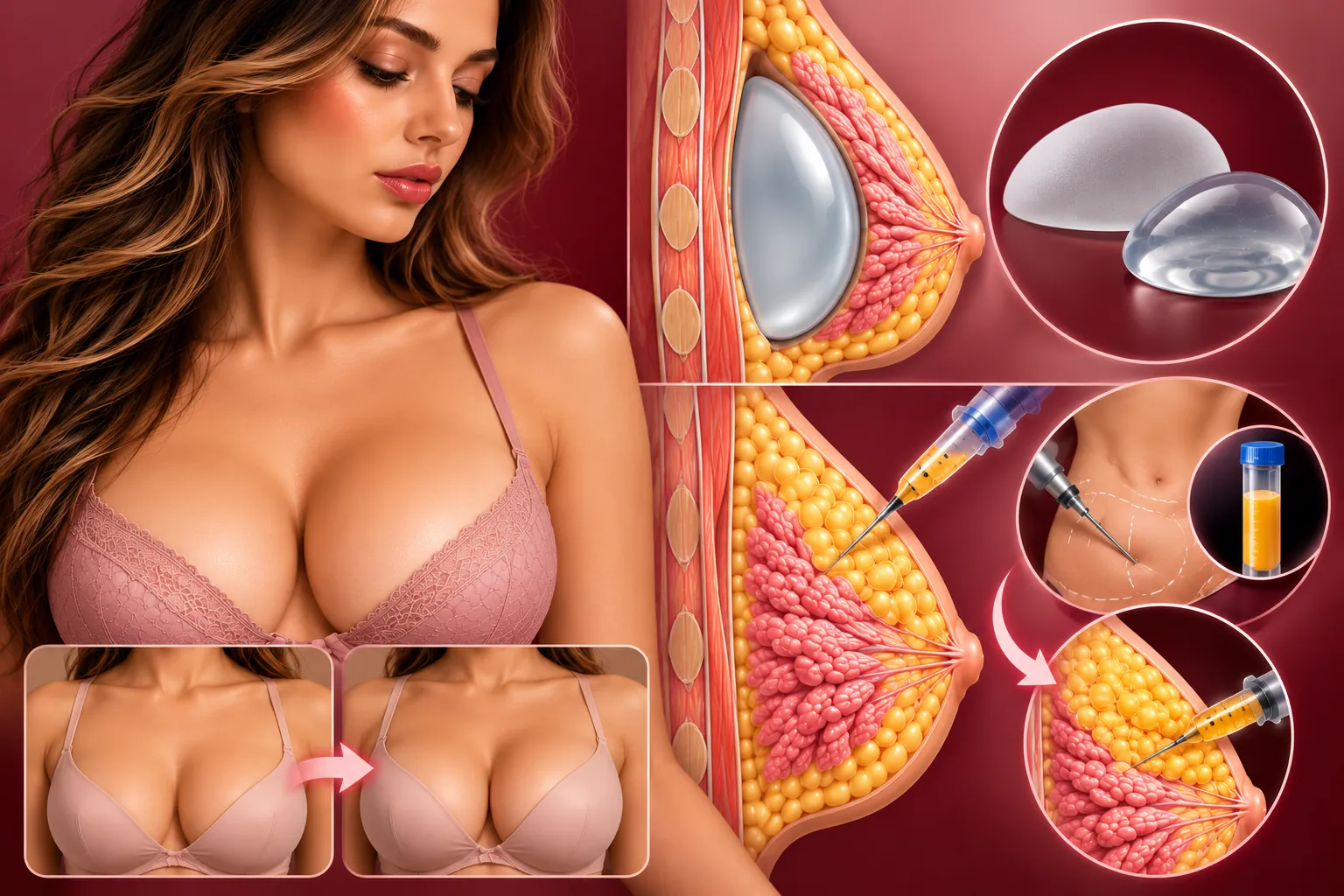 Editorial illustration for the article Breast Enlargement: A Complete Guide to Surgical and Non-Surgical Options
